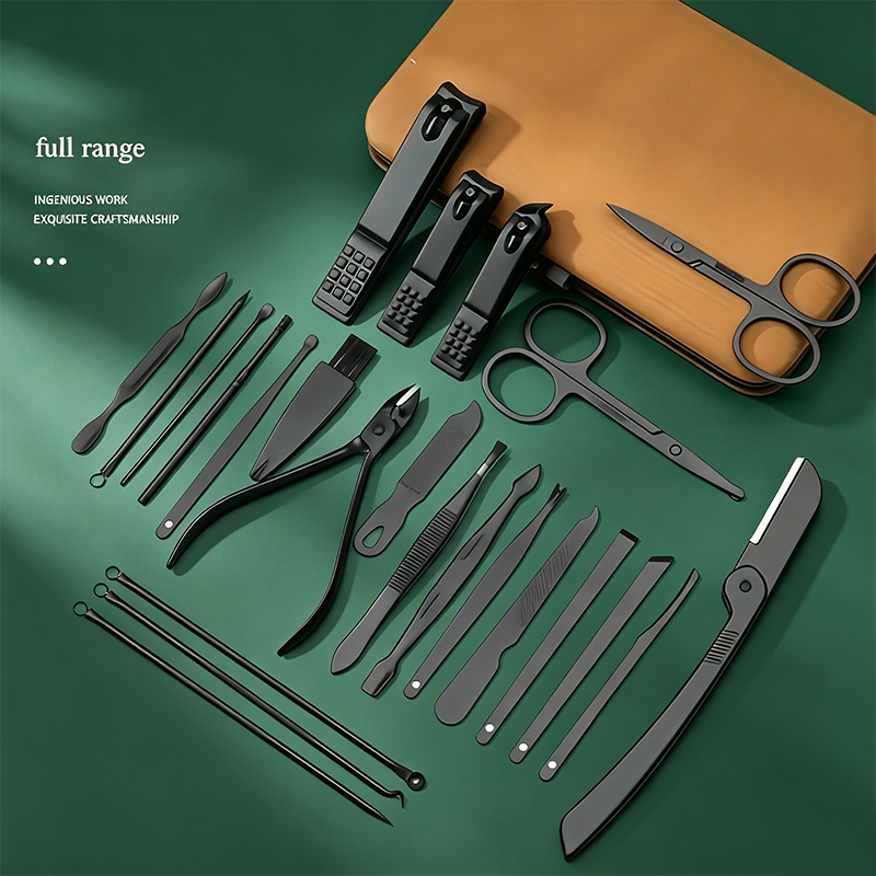 Mens Grooming Kit Case - Ensemble de manucure et pédicure 24