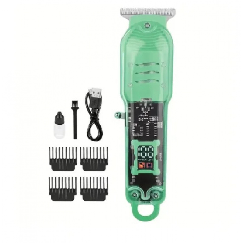 Men'S Grooming Electric Trimmer - Tondeuse à cheveux transparente rechargeable par