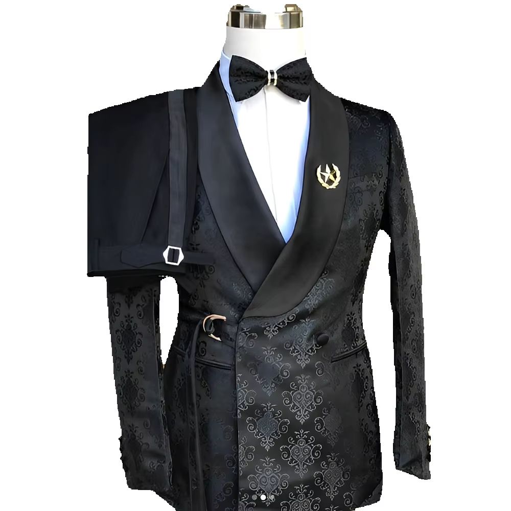 Costume 2 pièces à motif noir  - Men'S Grooming Room avis et prix