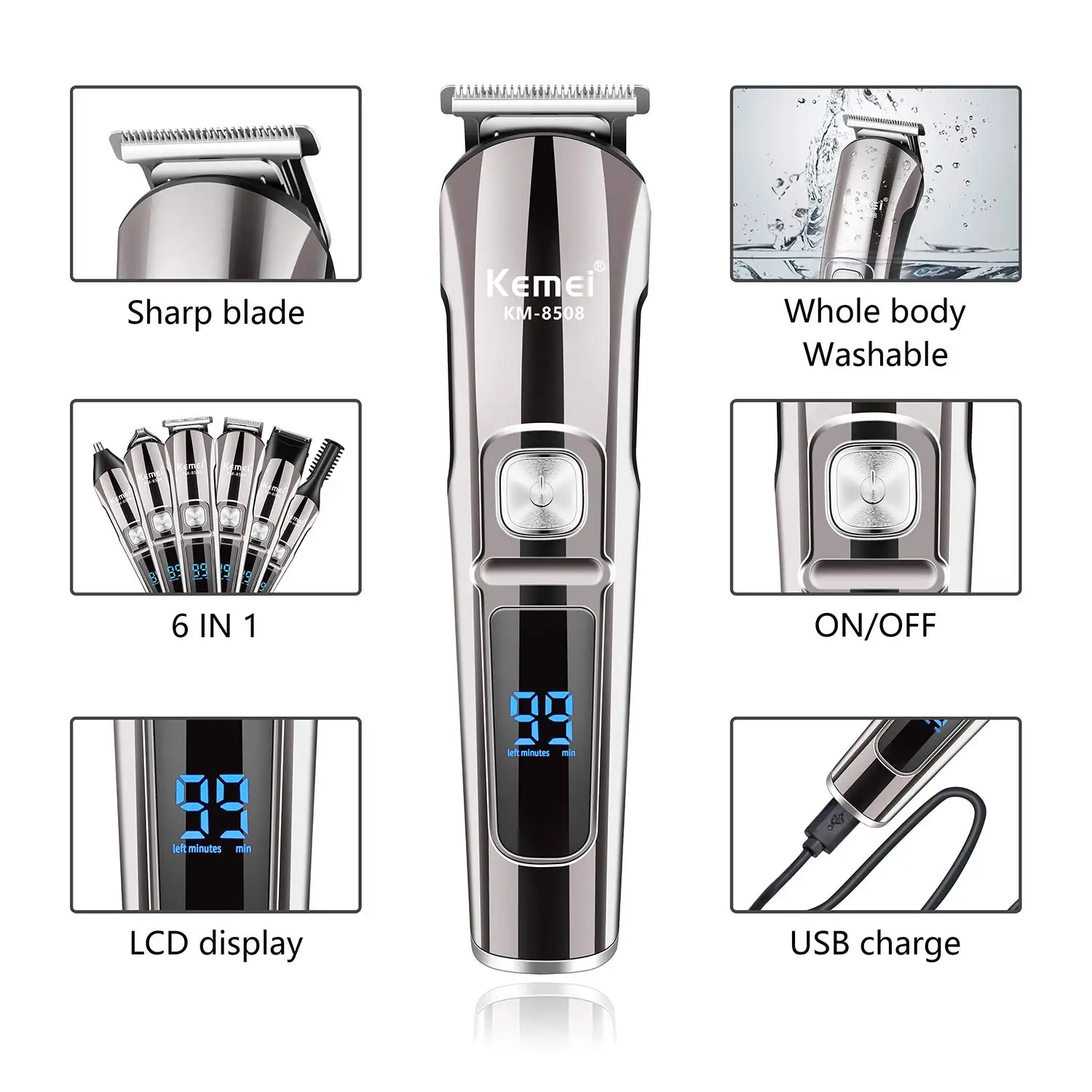 Tondeuse à barbe et à cheveux  - Men'S Grooming Electric Trimmer avis et prix